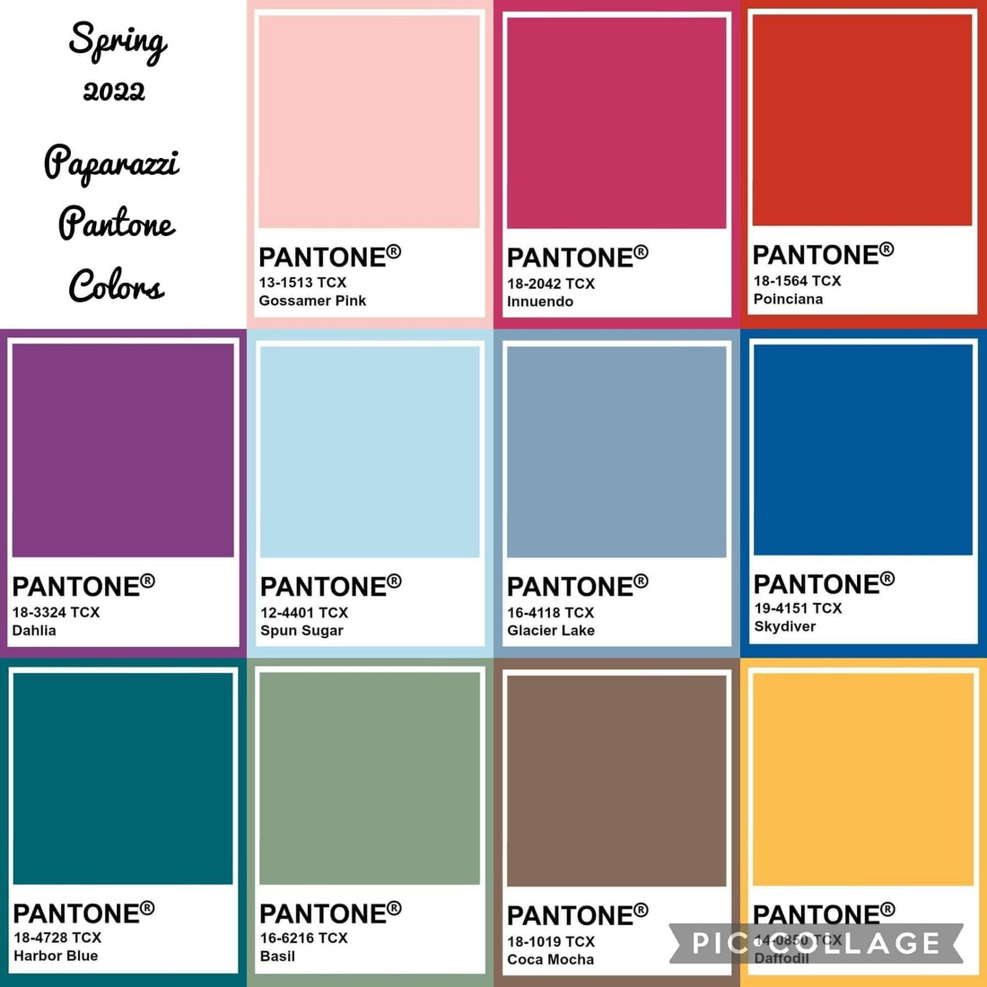 Spring/Summer 2022 Pantone Colors